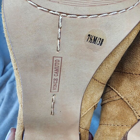 Vince Camuto Shoes Womens Size 7.5 Creestal Brown Suede Ankle Boots *Read* - Picture 8 of 11
